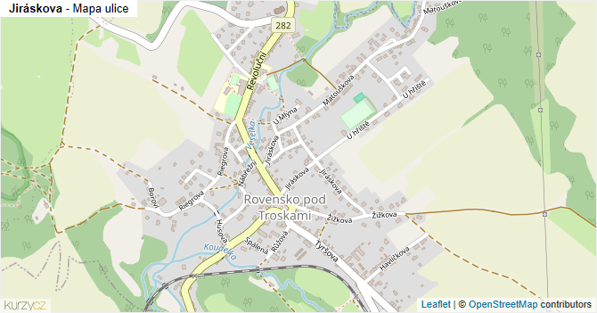 Jiráskova - mapa ulice