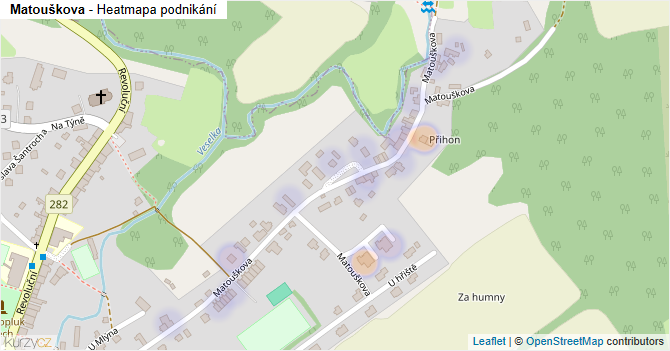 Matouškova - mapa podnikání