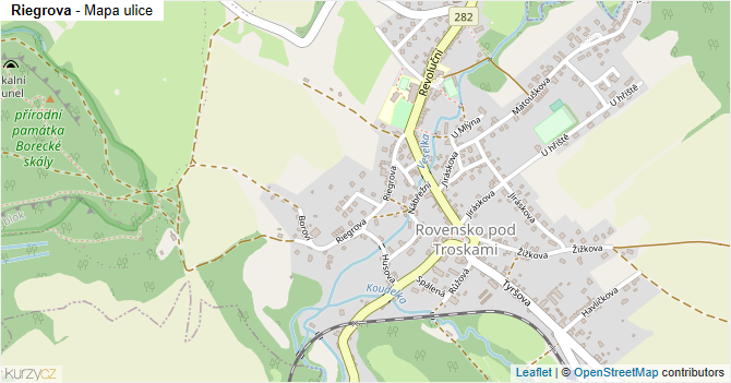 Riegrova - mapa ulice