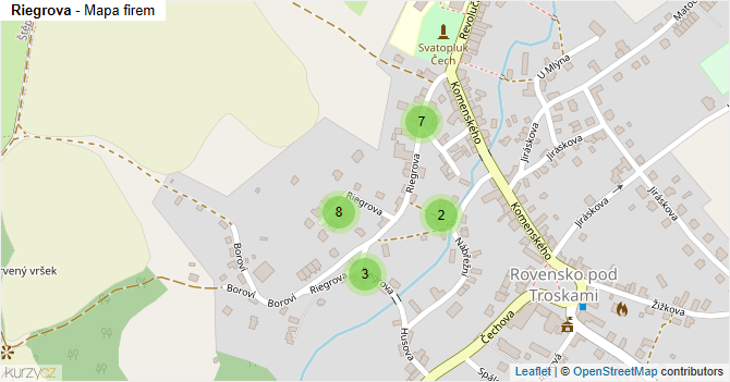 Riegrova - mapa firem