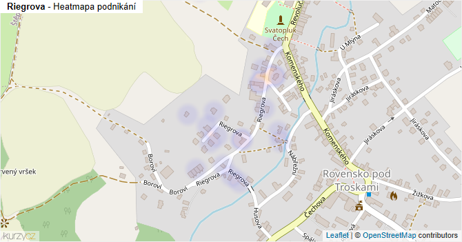 Riegrova - mapa podnikání