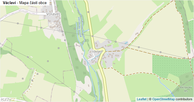 Václaví - mapa části obce