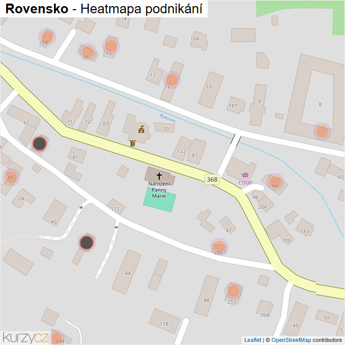 Mapa Rovensko - Firmy v obci.