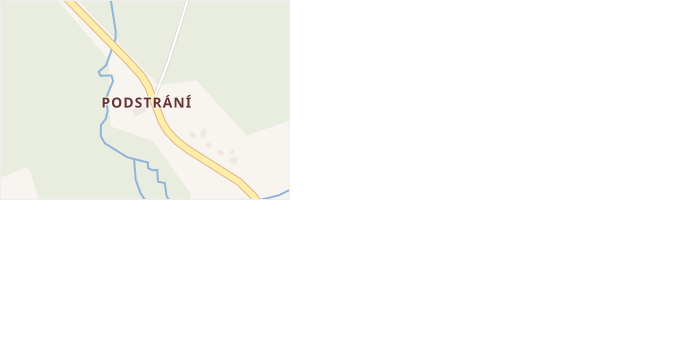 Podstrání v obci Rovná - mapa části obce
