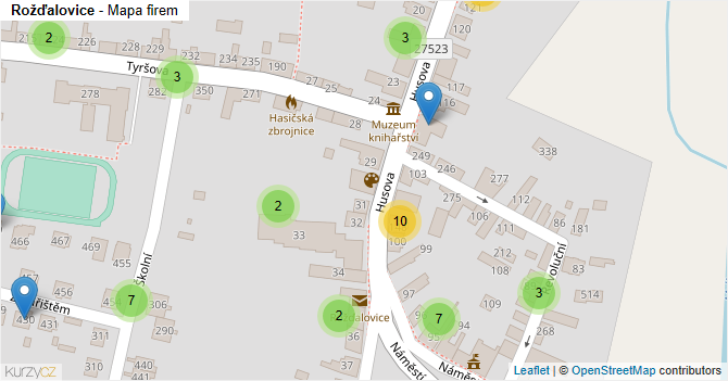 Rožďalovice - mapa firem