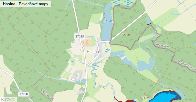 Hasina - záplavové mapy stoleté vody