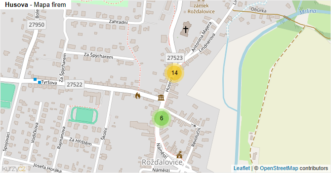Husova - mapa firem