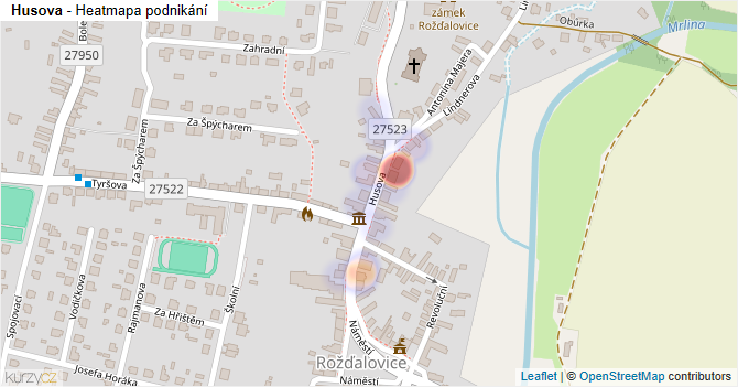 Husova - mapa podnikání