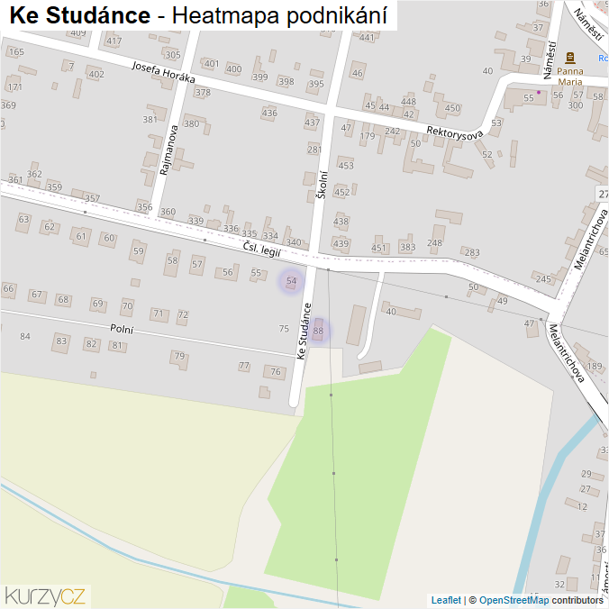 Mapa Ke Studánce - Firmy v ulici.