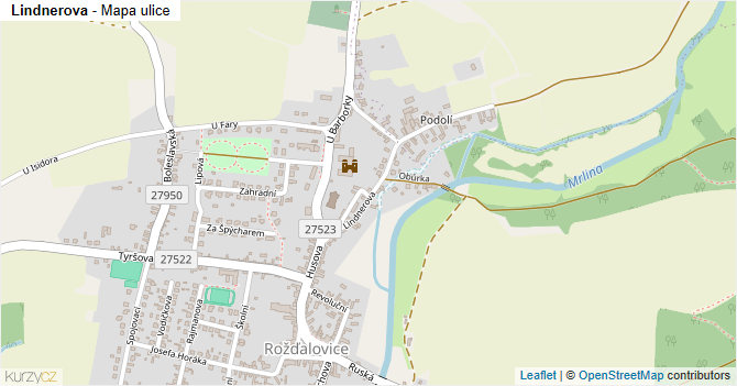 Lindnerova - mapa ulice