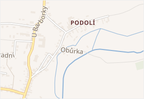 Obůrka v obci Rožďalovice - mapa ulice