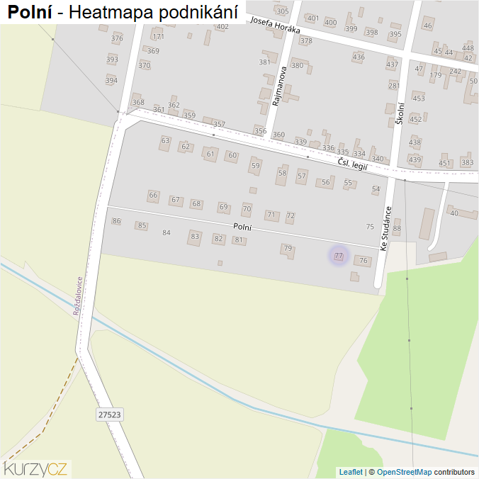 Mapa Polní - Firmy v ulici.