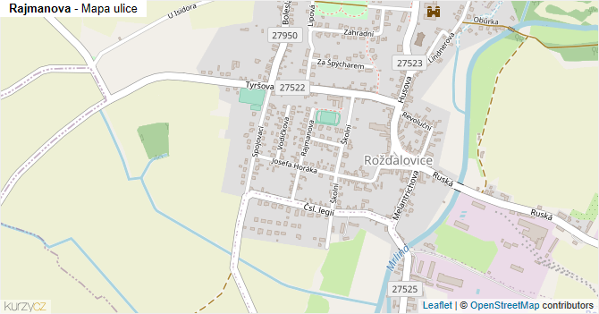 Rajmanova - mapa ulice