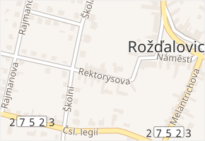 Rektorysova v obci Rožďalovice - mapa ulice