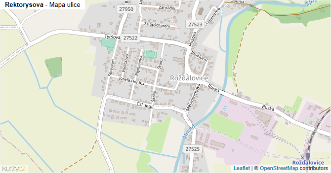 Rektorysova - mapa ulice