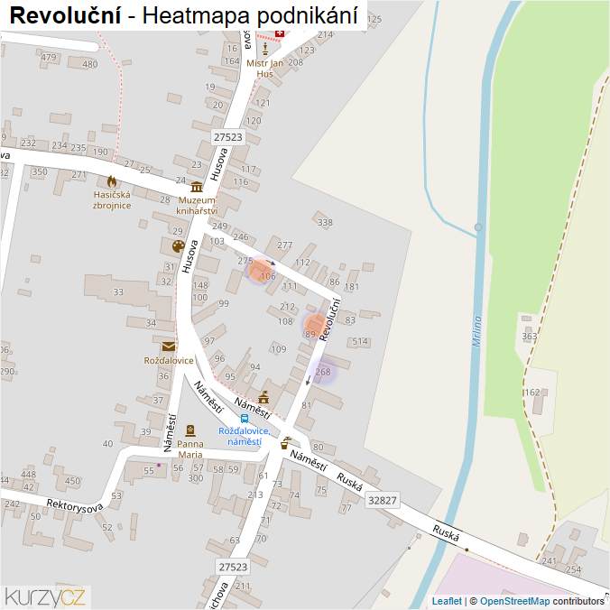 Mapa Revoluční - Firmy v ulici.