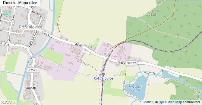 Ruská - mapa ulice