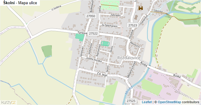 Školní - mapa ulice