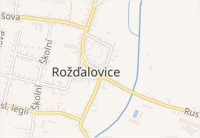Vodičkova v obci Rožďalovice - mapa ulice