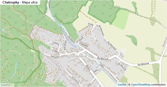 Chaloupky - mapa ulice