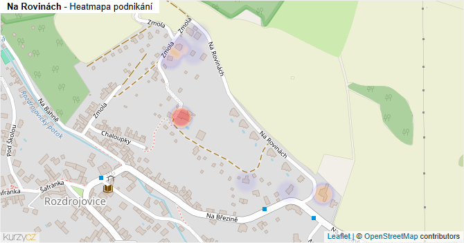 Na Rovinách - mapa podnikání
