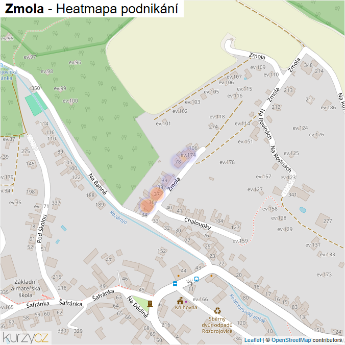 Mapa Zmola - Firmy v ulici.
