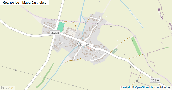 Rozhovice - mapa části obce