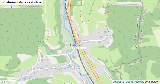 Rozhraní - mapa části obce