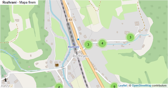 Rozhraní - mapa firem