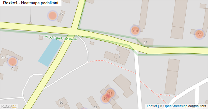 Rozkoš - mapa podnikání