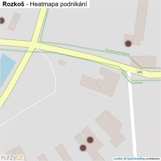 Mapa Rozkoš - Firmy v obci.