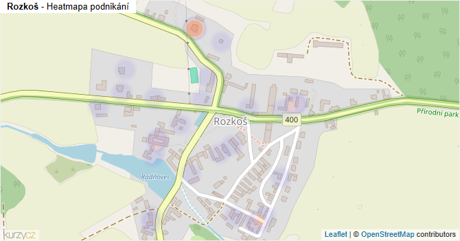 Rozkoš - mapa podnikání