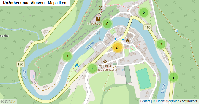 Rožmberk nad Vltavou - mapa firem
