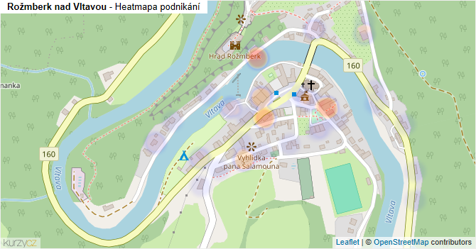 Rožmberk nad Vltavou - mapa podnikání