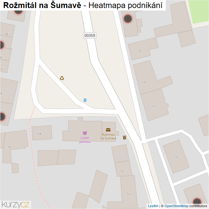 Mapa Rožmitál na Šumavě - Firmy v obci.