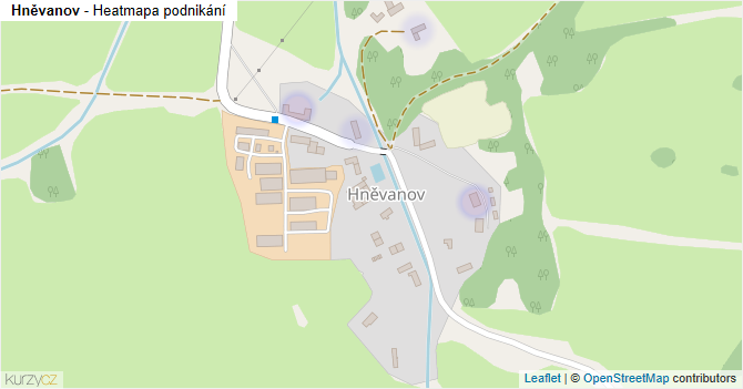 Hněvanov - mapa podnikání