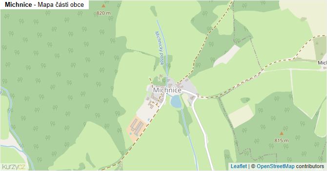 Michnice - mapa části obce