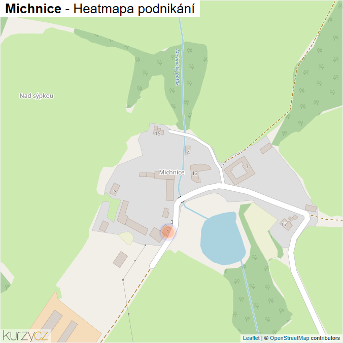 Mapa Michnice - Firmy v části obce.