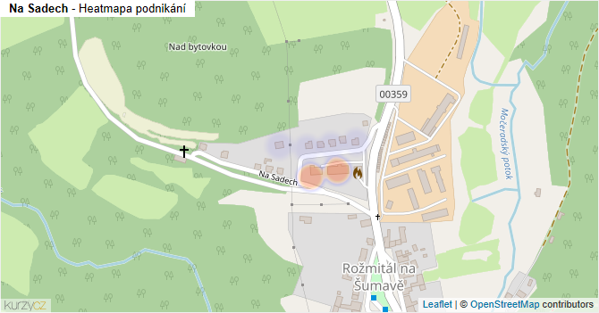 Na Sadech - mapa podnikání