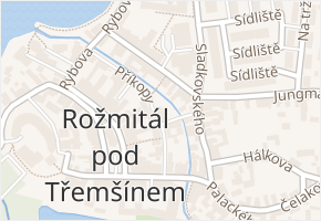 Příkopy v obci Rožmitál pod Třemšínem - mapa ulice
