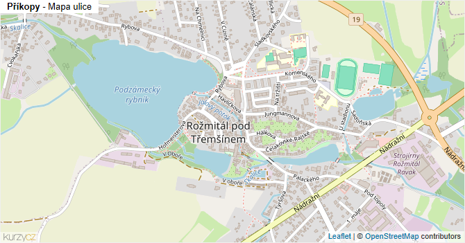 Příkopy - mapa ulice
