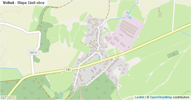 Voltuš - mapa části obce