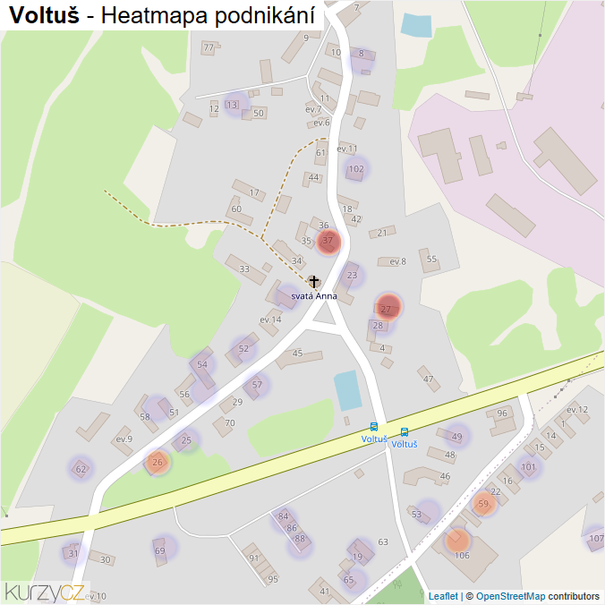 Mapa Voltuš - Firmy v části obce.