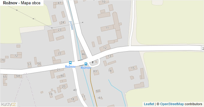 Rožnov - mapa obce