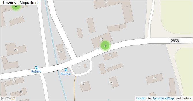 Rožnov - mapa firem