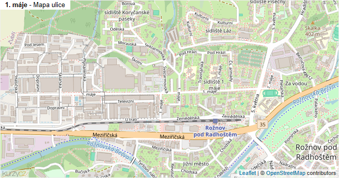 1. máje - mapa ulice
