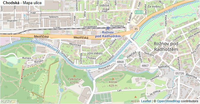 Chodská - mapa ulice