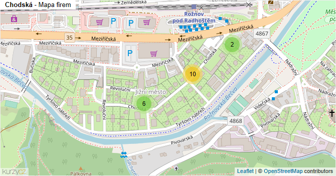 Chodská - mapa firem
