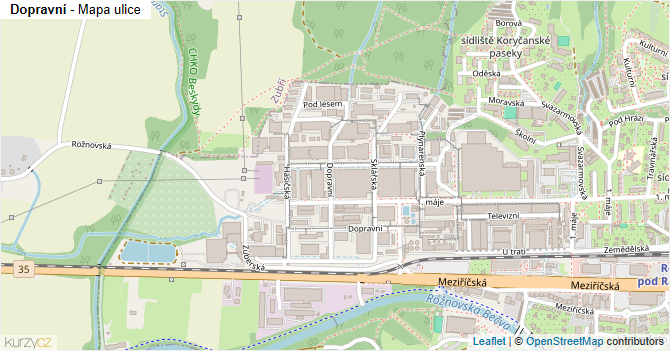 Dopravní - mapa ulice