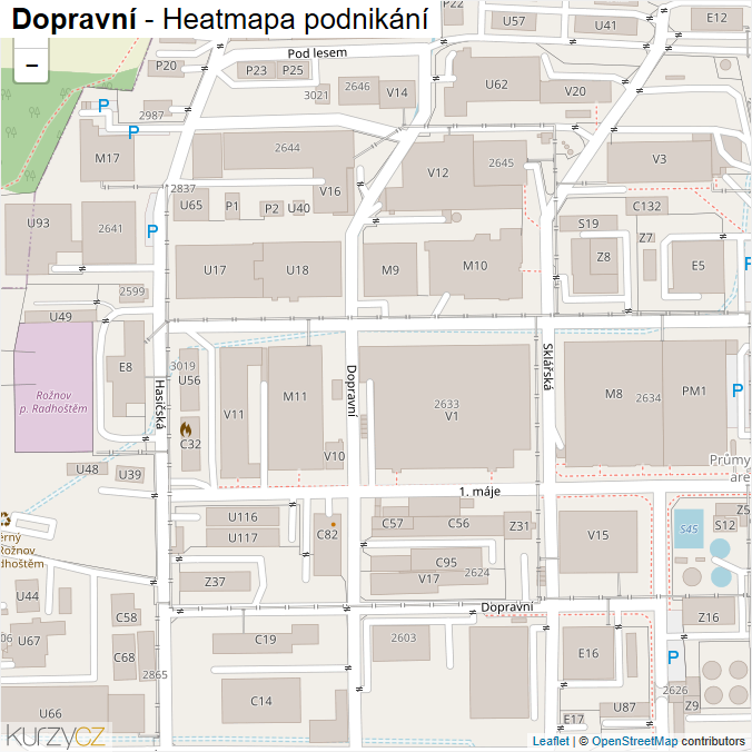 Mapa Dopravní - Firmy v ulici.